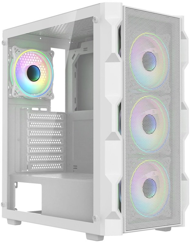 CiT Neo Mid Tower ATX Gaming PC Case - White
