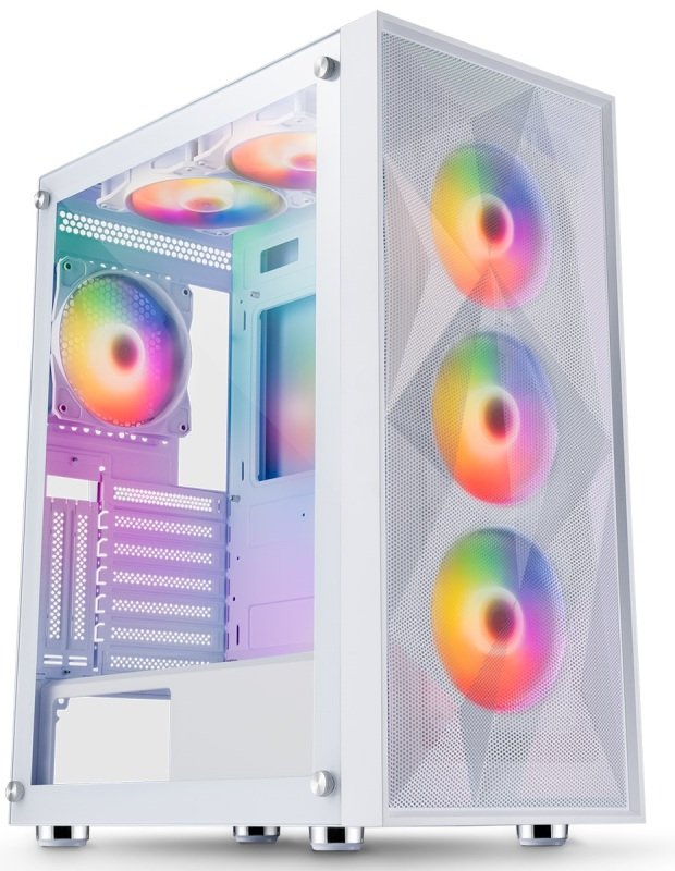 CiT Phantom XL Mid Tower E-ATX Gaming PC Case - White
