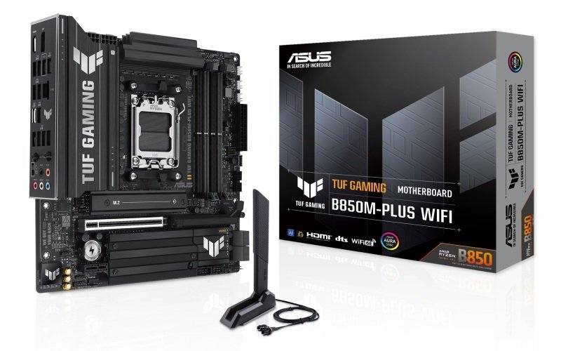 ASUS AMD TUF GAMING B850M-PLUS WIFI AM5 DDR5 Micro ATX Gaming Motherboard