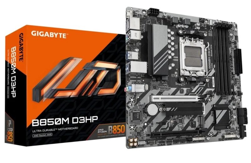 Gigabyte AMD B850M D3HP AM5 DDR5 Micro ATX Gaming Motherboard
