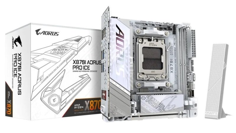 Gigabyte AMD X870I AORUS PRO ICE AM5 DDR5 Mini ITX Gaming Motherboard