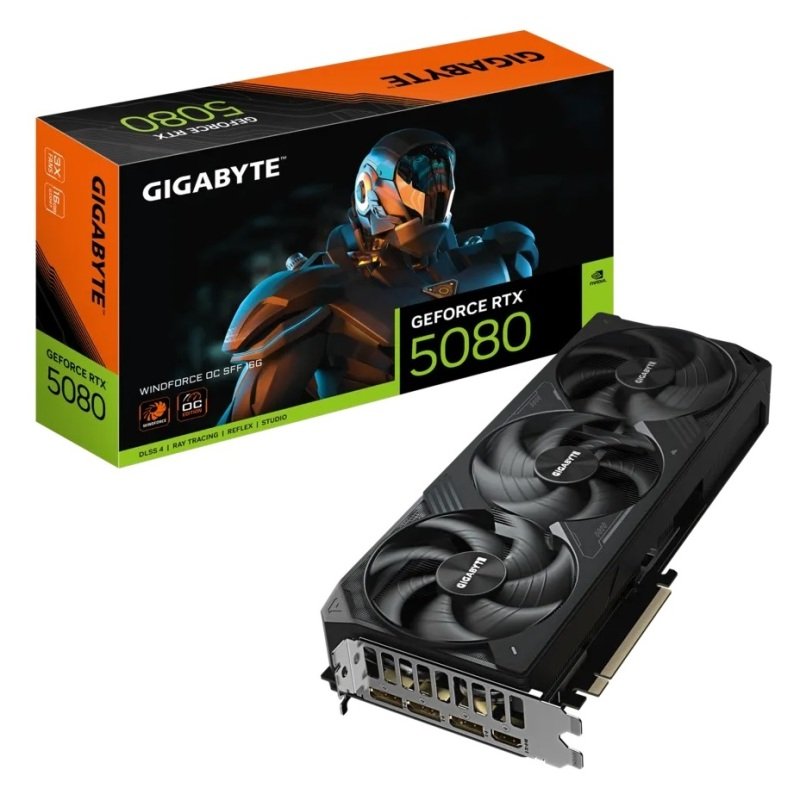 Gigabyte NVIDIA GeForce RTX 5080 WINDFORCE OC SFF Graphics Card for Gaming - 16GB