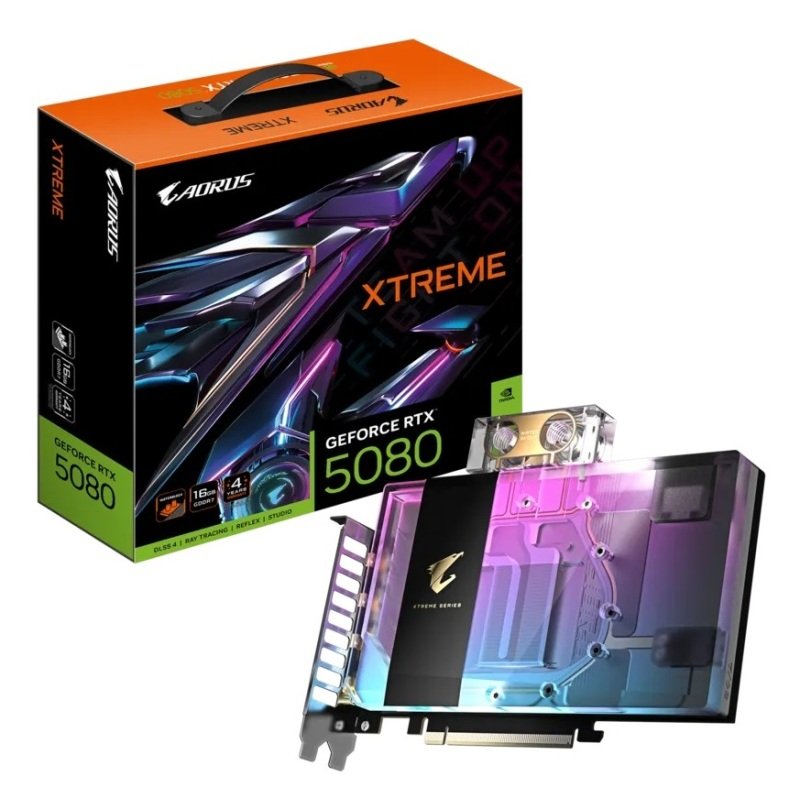 Gigabyte NVIDIA GeForce RTX 5080 XTREME WATERFORCE WB Graphics Card for Gaming - 16GB