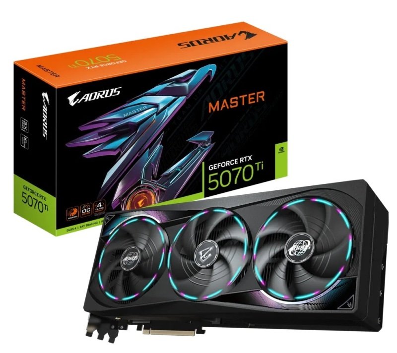 Gigabyte NVIDIA GeForce RTX 5070 Ti AORUS MASTER Graphics Card for Gaming - 16GB