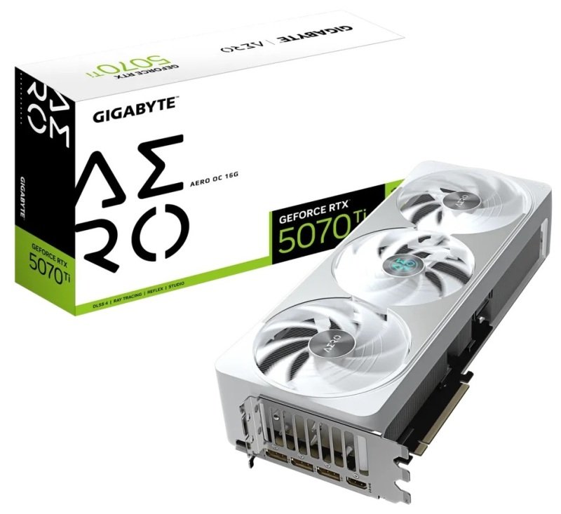 Gigabyte NVIDIA GeForce RTX 5070 Ti AERO OC Graphics Card for Gaming - 16GB