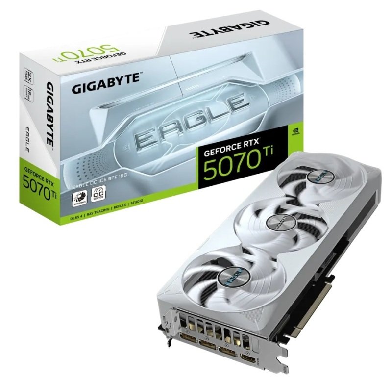 Gigabyte NVIDIA GeForce RTX 5070 Ti EAGLE OC ICE SFF Graphics Card for Gaming - 16GB