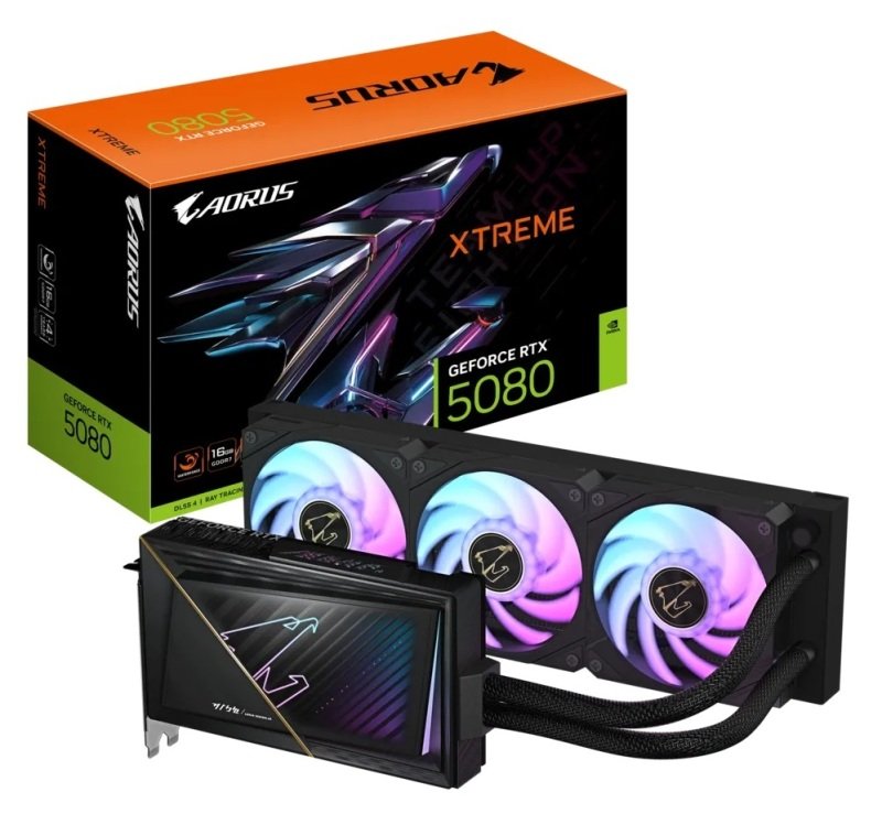 Gigabyte NVIDIA GeForce RTX 5080 AORUS XTREME WATERFORCE Graphics Card for Gaming - 16GB