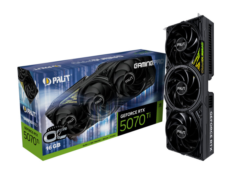 Palit NVIDIA GeForce RTX 5070 Ti GAMINGPRO OC V1 Graphics Card for Gaming - 16GB