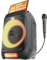 Oakcastle Portable Bluetooth Party Speaker With Microphone - Black
