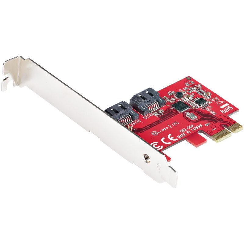 EXDISPLAY StarTech.com SATA PCIe Card - 2 Port PCIe SATA Expansion Card - 6Gbps - Full/Low Profile - PCI Express to SATA Adapter/Controller - ASM1061 Non-Raid - PCIe to SATA Converter