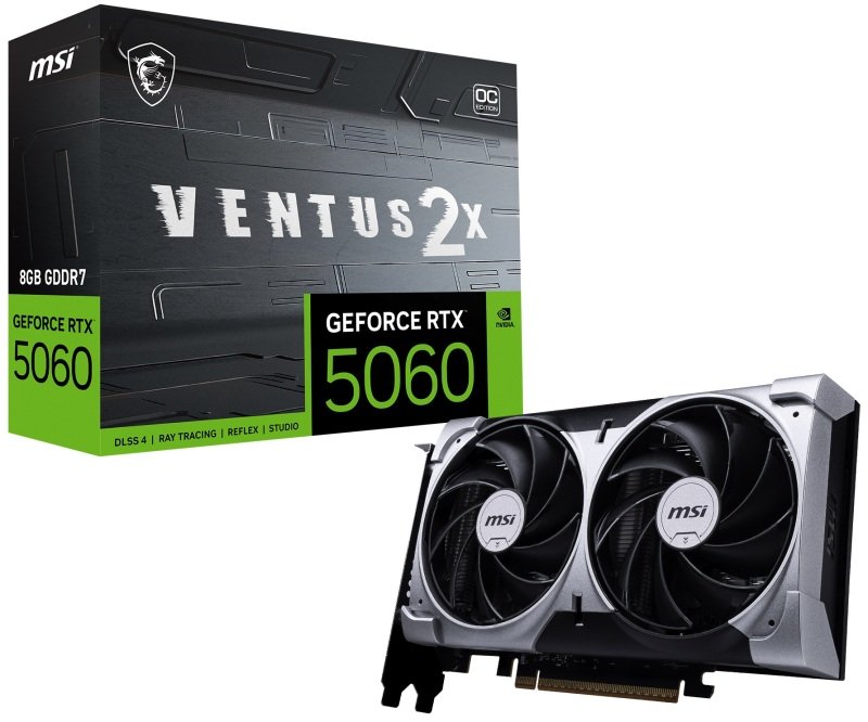 MSI NVIDIA GeForce RTX 5060 VENTUS 2X OC Graphics Card for Gaming - 8GB