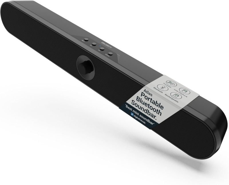Majority Atlas Portable Bluetooth Soundbar and PC Speaker - Black
