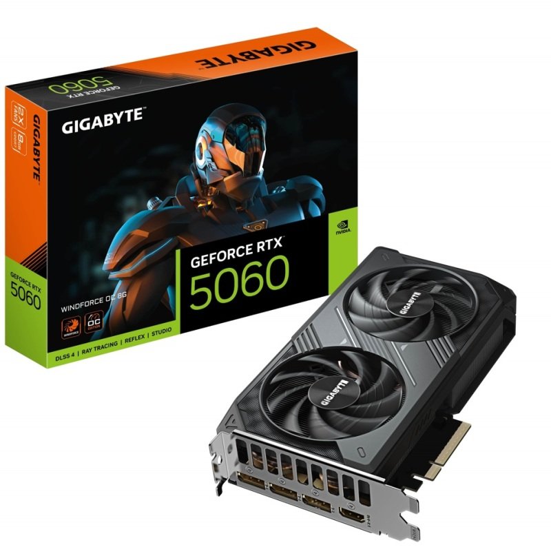 Gigabyte NVIDIA GeForce RTX 5060 WINDFORCE OC Graphics Card for Gaming - 8GB