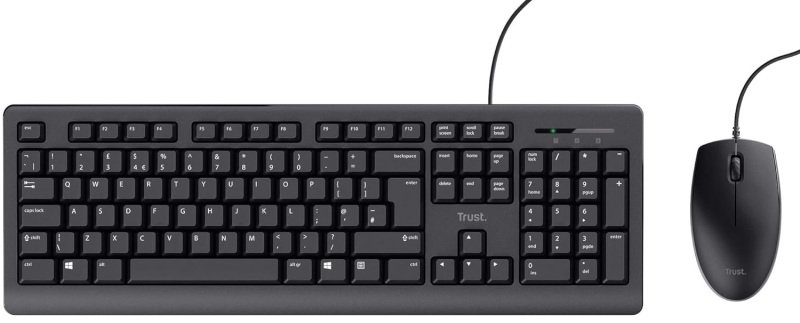 Trust TKM-250 USB Wired Keyboard And Mouse Set - Black