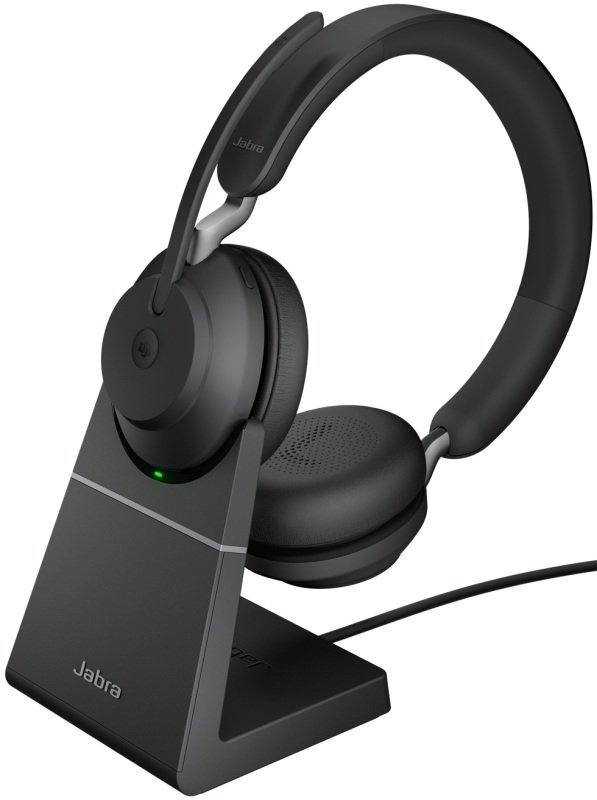 Jabra Link 380a MS Stereo Wireless UC headset with Charging Stand - Black