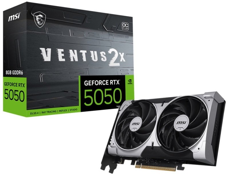 MSI NVIDIA GeForce RTX 5050 VENTUS 2X OC Graphics Card for Gaming - 8GB