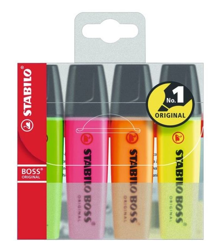 Stabilo Boss Highlighter Pens   4 Pack  Ebuyer