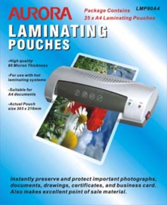 Aurora A4 High Quality Laminating Pouches 25 Pk  Ebuyer