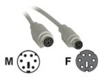 C2G, PS/2 M/F Keyboard/Mouse Extension Cable, 2m
