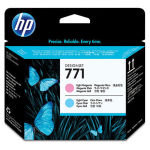 HP 771 Light Magenta & Light Cyan Original DesignJet Printhead For use with - Z6200 1067mm/1524mm,  Z6800 1524mm - CE019A