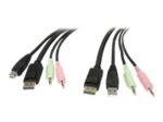 StarTech.com 4-in-1 USB DisplayPort KVM Switch Cable w/ Audio & Microphone