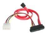 StarTech.com SAS 29 Pin to SATA Cable with LP4 Power - Serial ATA / SAS cable - 4 PIN internal power, 29 pin internal SAS (SFF-8482) - 7 pin Serial ATA - 46 cm - red