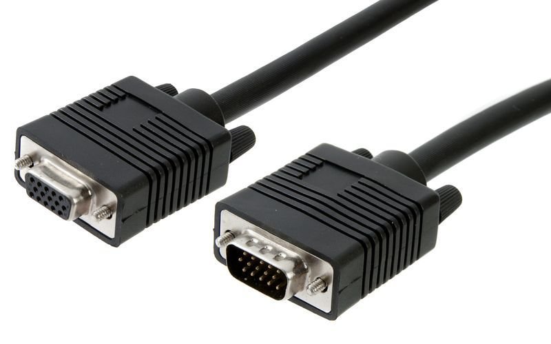 Xenta VGA Monitor Extension Male-Female Black Cable 5M | Ebuyer.com