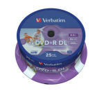 Verbatim 8x DVD+R DL Inkjet Printable Discs - 25 Pack