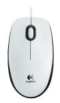 Logitech M100 White Optical Wired Mouse - USB