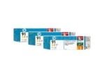 HP 91 Multi-pack 3x Yellow Original Ink Cartridge - Standard Yield 775ml - C9485A