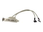 StarTech.com 2 Port USB A Female Low Profile Slot Plate Adapter