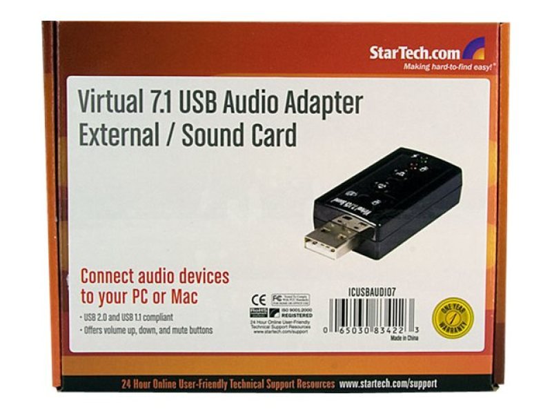 Virtual 7 1 Usb Stereo Audio Adapter External Sound Card