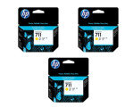 HP 711 Yellow Original, Multi-pack Ink Cartridge - Standard Yield 3 x 29ml - CZ136A