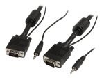 10m Coax High Resolution Monitor VGA Video Cable with Audio HD15 M/M
