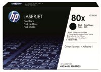 HP 80X Black Dual Pack Toner Cartridges - CF280XD