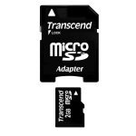 Transcend 2GB microSD Card - with Adapter