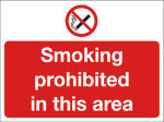 SMOKING PROHIBITED IN 450X600 PVC P35Z/R