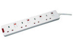 CED Extension Lead 4 Way Individual Switches White
