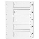 Q-Connect A4 Multi-Punched 1-5 Polypropylene - White