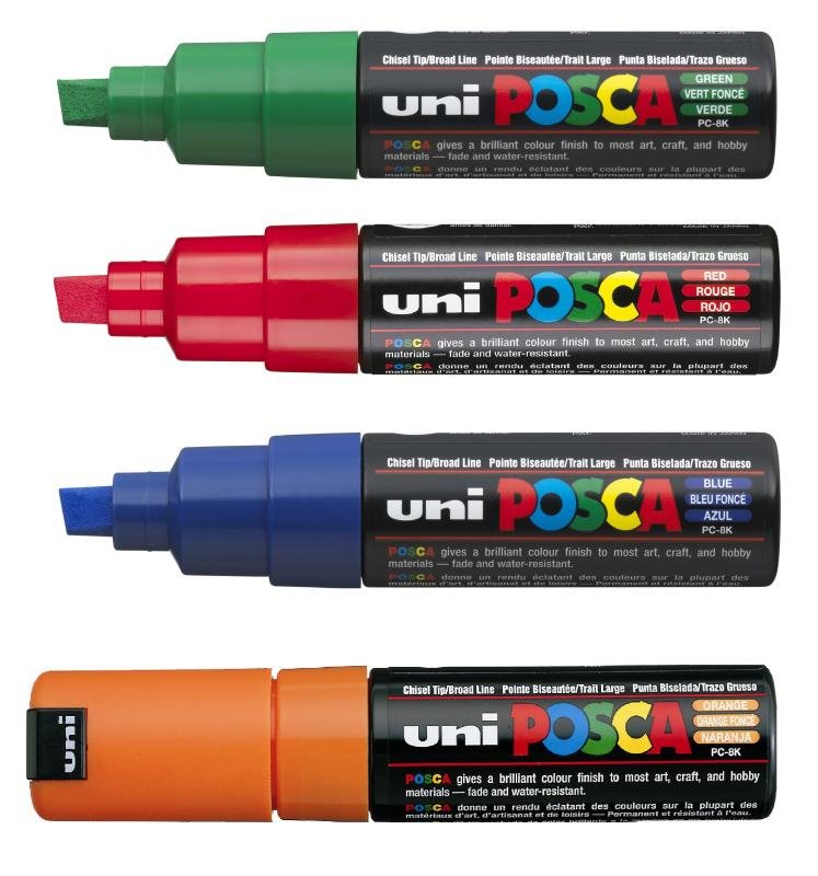 UNI POSCA PC8K BRD MARKER AST PK4 | Ebuyer.com