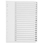 Q-Connect A4 Multi-Punched 1-20 Polypropylene White