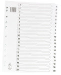 Extra Value A4 1-20 Mylar Plastic Dividers - White