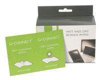 Q Connect Wet & Dry Wipes - 20 Pack