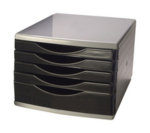 Q CONNECT DRAWER SET 5 DRAWER BLACK/GREY