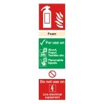 Extra Value 280x90mm Self Adhesive Safety Sign - Fire Extinguisher Foam