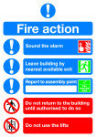 SIGNSLAB A5 FIRE ACTION SYMBOLISED