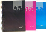 Silvine A5 Cbnd Twin Wire Notebook Asst - 12 Pack