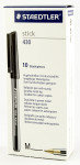 Staedtler Stick Bpen Med Black 430-m9 - 10 Pack