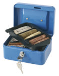 Q Connect 6 Inch Cash Box - Blue