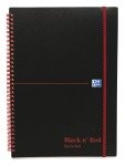 Black N Red Recyc A5 Poly W/bnd Notebks - 5 Pack